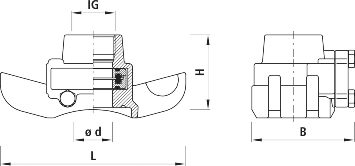 Universal-Anbohr-Sperrschelle 3710 DN 2" - Hawle Hausanschluss- und Anbohrarmaturen