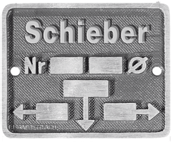 Schiebertafel blau aus Aluminium Fig. 6949 130/105mm - Von Roll Armaturen