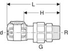 Übergangsverschraubung m/AG 50mm-11/2" 620.585.00.1 - Geberit FlowFit-Rohre/Formstücke