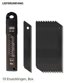 LASERLINER CB 18B Ersatzklinge Pack à 10 Stück, 18 mm - Heften, Schneiden