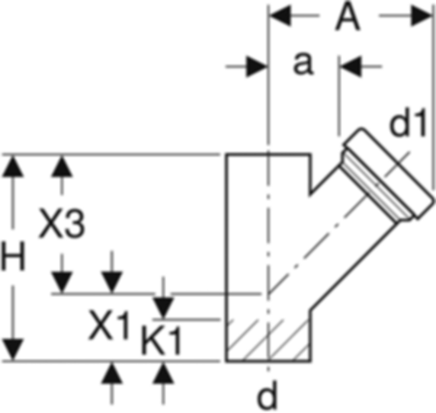 Putzstück 45° 368.453.16.1 d 125/110mm - Geberit-PE-Formstücke