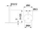 Geschw. Standkonsole 3 Loch ohne Aufl. Stab 12 mm 1.4301 - INOXTECH-Handlauf-/Geländer-System