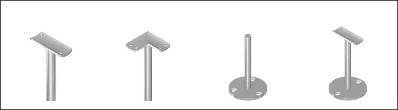 Einschweisskonsole beweglich 42.4 mm geschliffen 126634 - INOXTECH-Handlauf-/Geländer-System