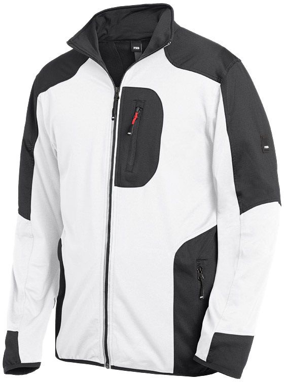FHB RALF Jersey-Fleece-Jacke weiss-anthrazit Gr. XL - Textilien