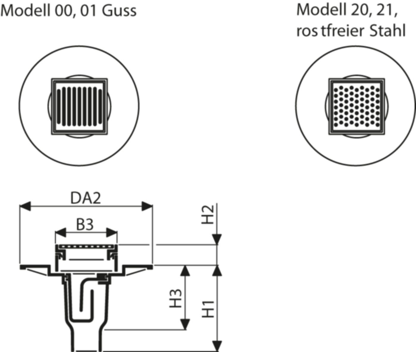Fig. 1670 106 00 2to BODA 2000 - Bodenabläufe von Roll
