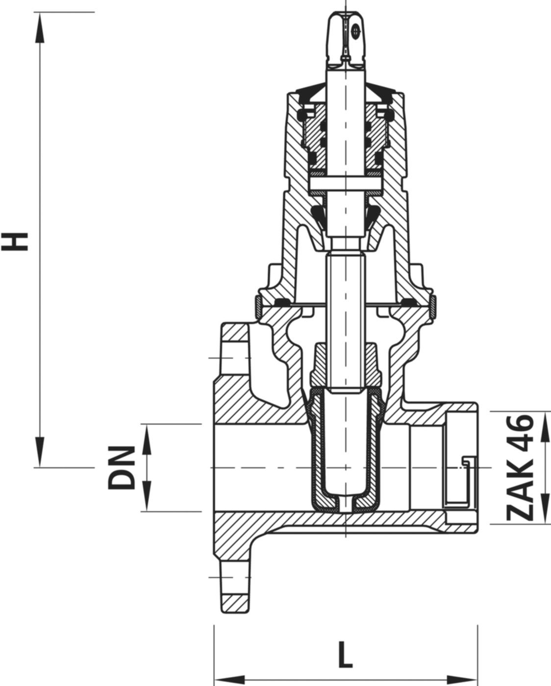 Schieber mit Flansch/ZAK 4060 DN 50 - Hawle Hausanschluss- und Anbohrarmaturen