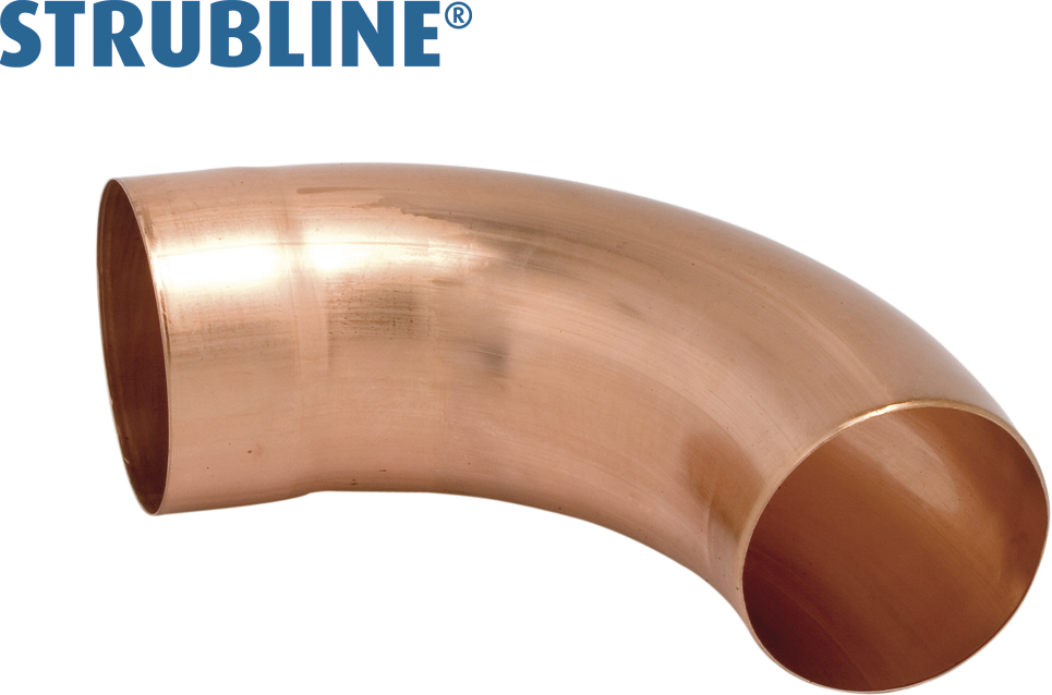 Ablaufrohrbogen 85° 100 mm 211 "geschweisst, lange Einstecktiefe" - Kupfer Spenglereihalbfabrikate