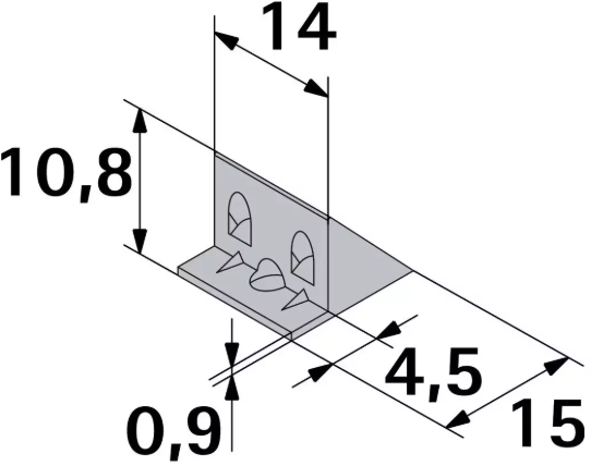 Hettich Rückwand-Stabilisator Kunststoff, 14 x 10 x 15 mm, à 20 Stk - Diverse Möbelbeschläge und Zubehör