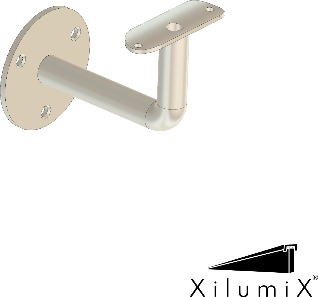 XILUMIX Handlaufhalter f. LED-Handläufe Ø42.4mm , mit Anschlussplatte , Pack ä 10 Stk. - LED-Handlauf System