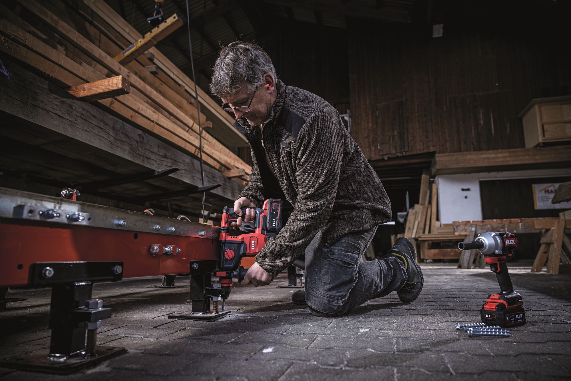 FLEX Kombi-Bohrhammer CHE 2-26 EC C 18V , 2.6J , SDS-Plus , Solo ohne Akku + Ladegerät - Diverse Anbieter