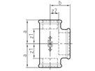 T-Stück red. 130 S 1/2"- 1"- 1/2" 770 130 130 - GF schw. Tempergussfittings