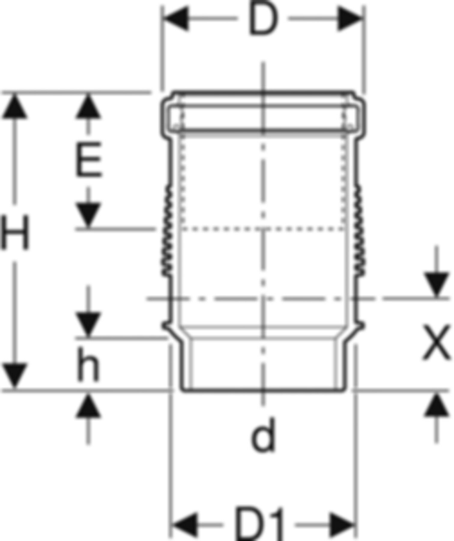 Langmuffe d 75mm 307.012.14.1 - Geberit-PE-Silent-Formstücke