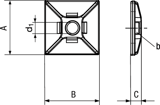 4-Weg Klebeplatten PA 6.6 natur BN20344 Ø5/5 - Bossard Schrauben