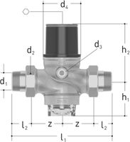 Druckred-Ventil 3/4" 4 bar 1300.320 m/Verschraubungen - JRG Armaturen