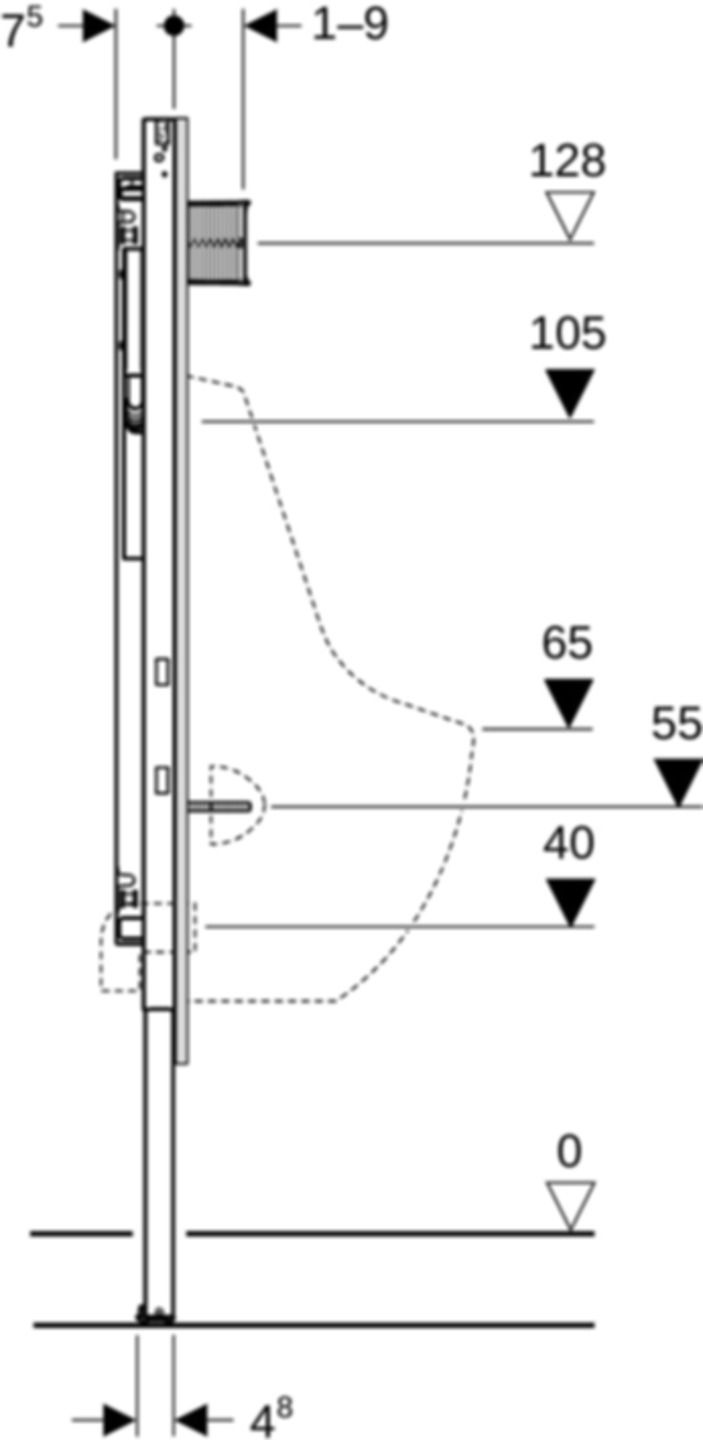 Duofix Urinal-Element Standard 1" Typ 144 111.615.00.2 - Geberit-Duofix