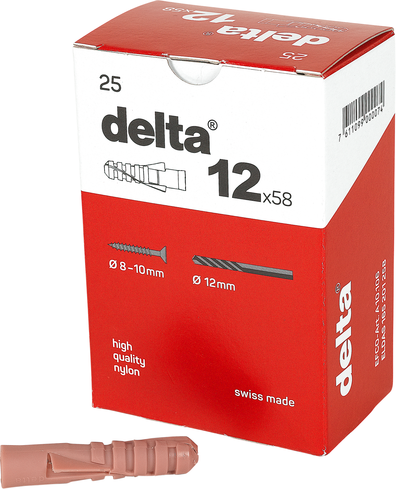 Dübel Nylon Delta 12mm in Box Inhalt 800 Stk. - Diverse Dübel