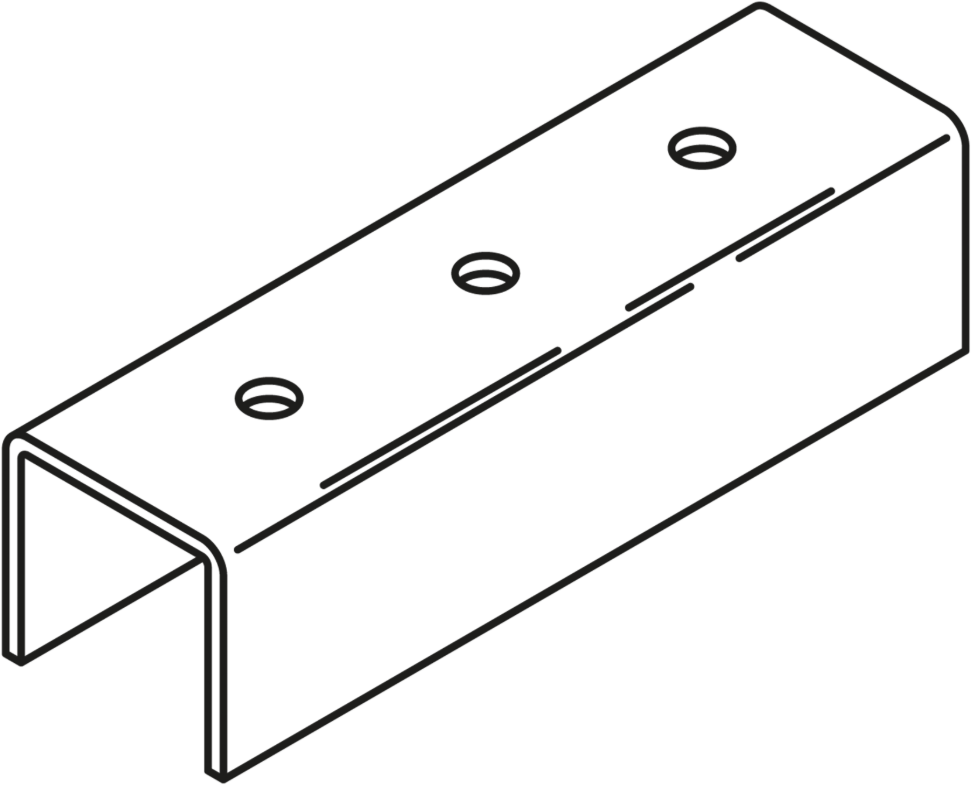 HAWA-PORTA Schienenverbinder, Porta 60/100 35x120x32mm, verzinkt - Schiebetür- und Schiebetorbeschläge