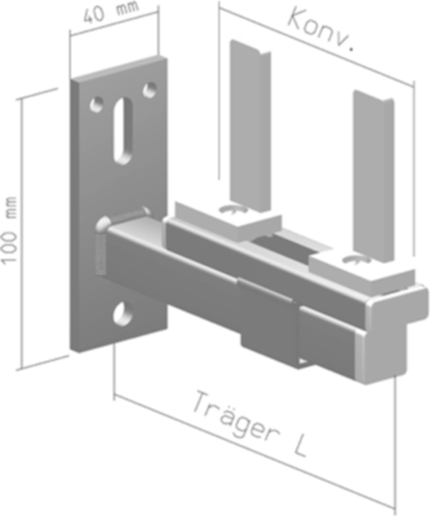Wandträger L=150mm 144/150-W - SK Heizkörperkonsolen
