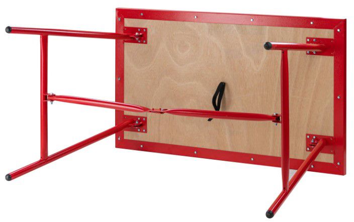 Klapp-Werkbank, rot B1005 x T505 x 32mm, Höhe= 845mm, Traglast 80kg - Werkstatteinrichtungen