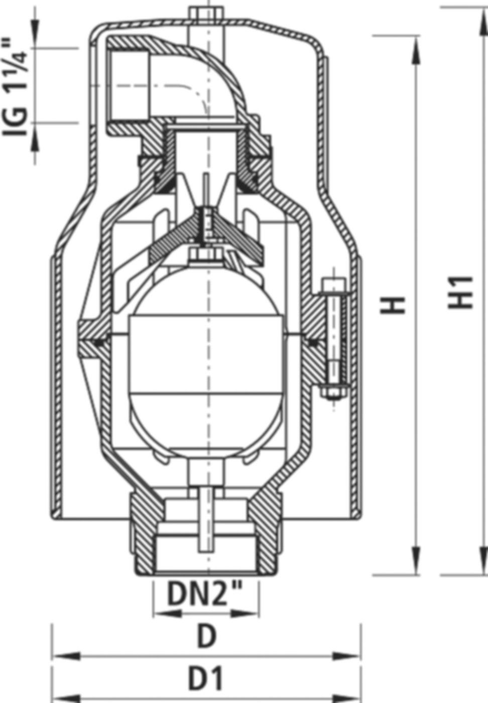 Be-/Entlüftungsventil 9870 0,1 - 6 bar DN 2" - Hawle Armaturen