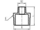 Inox-Doppelnippel AG 1/4"- 1/8" 1245 - Rostfreie Gewindefittings