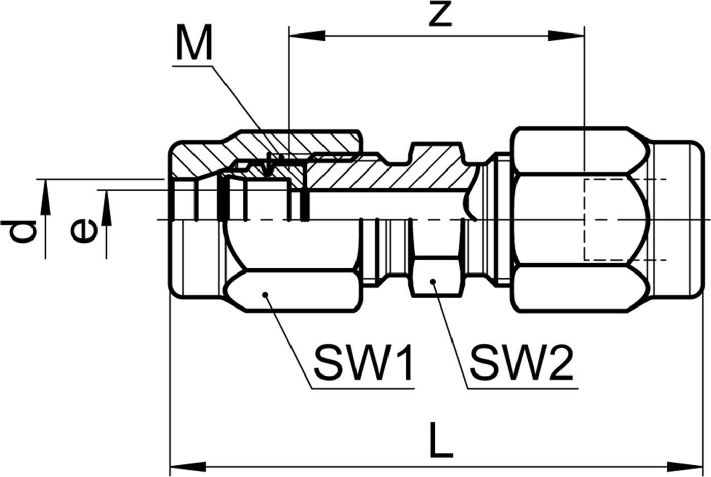 Gerade Verschraubung SO 41021 8 mm - Serto-Programm M/G