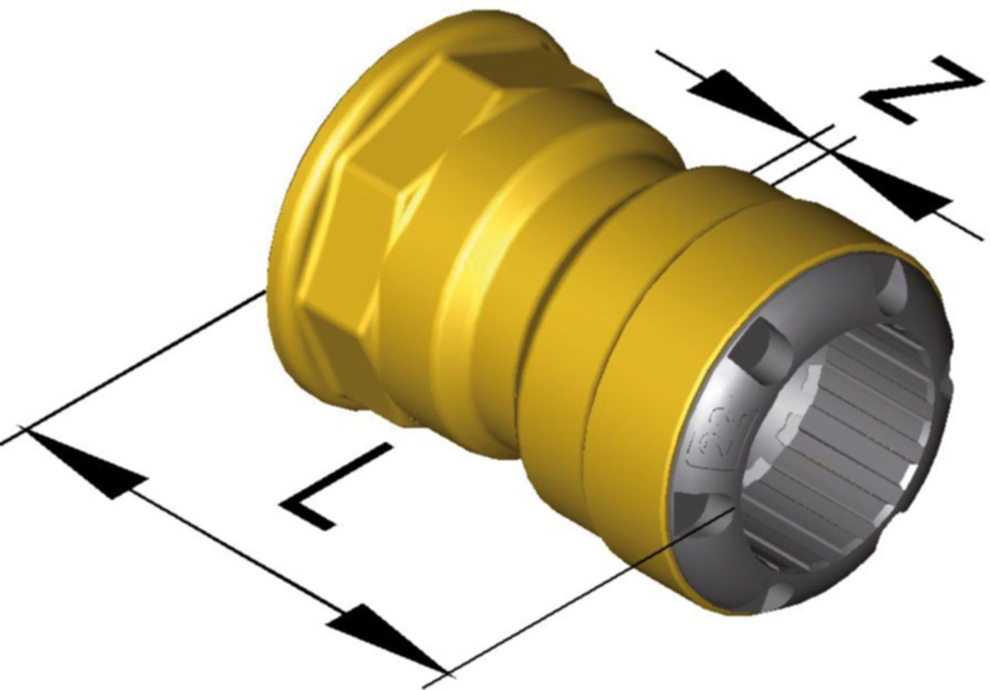 Übergang mit IG d 15 mm - 3/4" 9821.1509 - SudoFIT-Formstücke