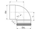 Schalungsknie 90° 160mm BKMU-V inkl. Stutzen m/Bord (ILU) - Spiralfalzrohre und Zubehör System Safe