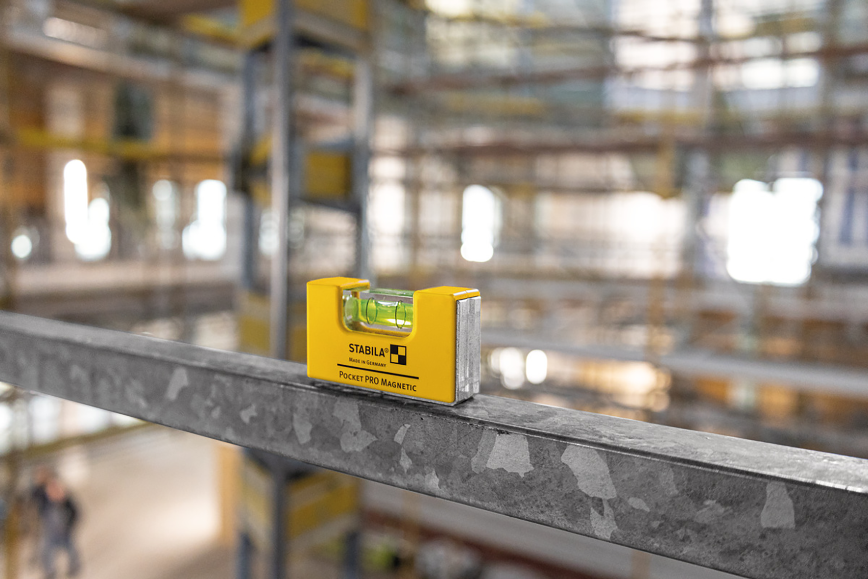 STABILA Wasserwaage Pocket PRO Magnetic 7 cm Aluminium gelb ± 1mm/m mit Magnet - Nivellieren