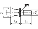 Kugelzapfen Form C St BN486 DIN71803C 10/SW8 - Bossard Schrauben