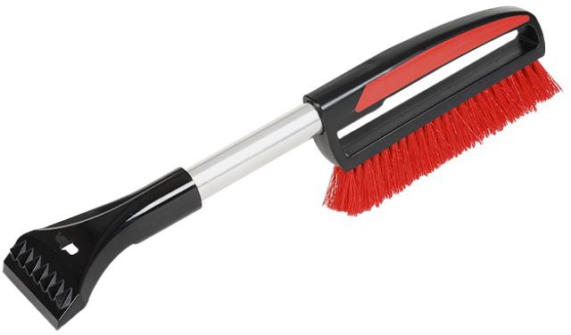Schneebesen mit Eiskratzer L= 45cm, Alu-Rohr, rot/schwarz - Reinigung