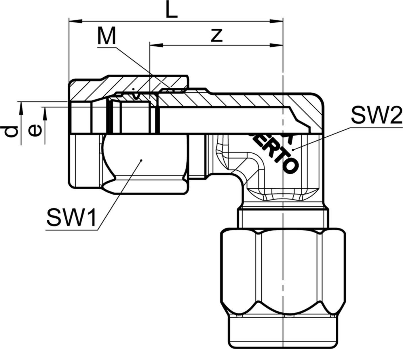 Winkelverschraubung SO 42021 10 mm - Serto-Programm M/G