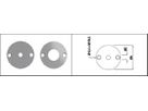 Rondelle 70 mm m. Zentrumsloch 12 mm 2 Befestigungsl. geschliffen 1.4301 - INOXTECH-Handlauf-/Geländer-System