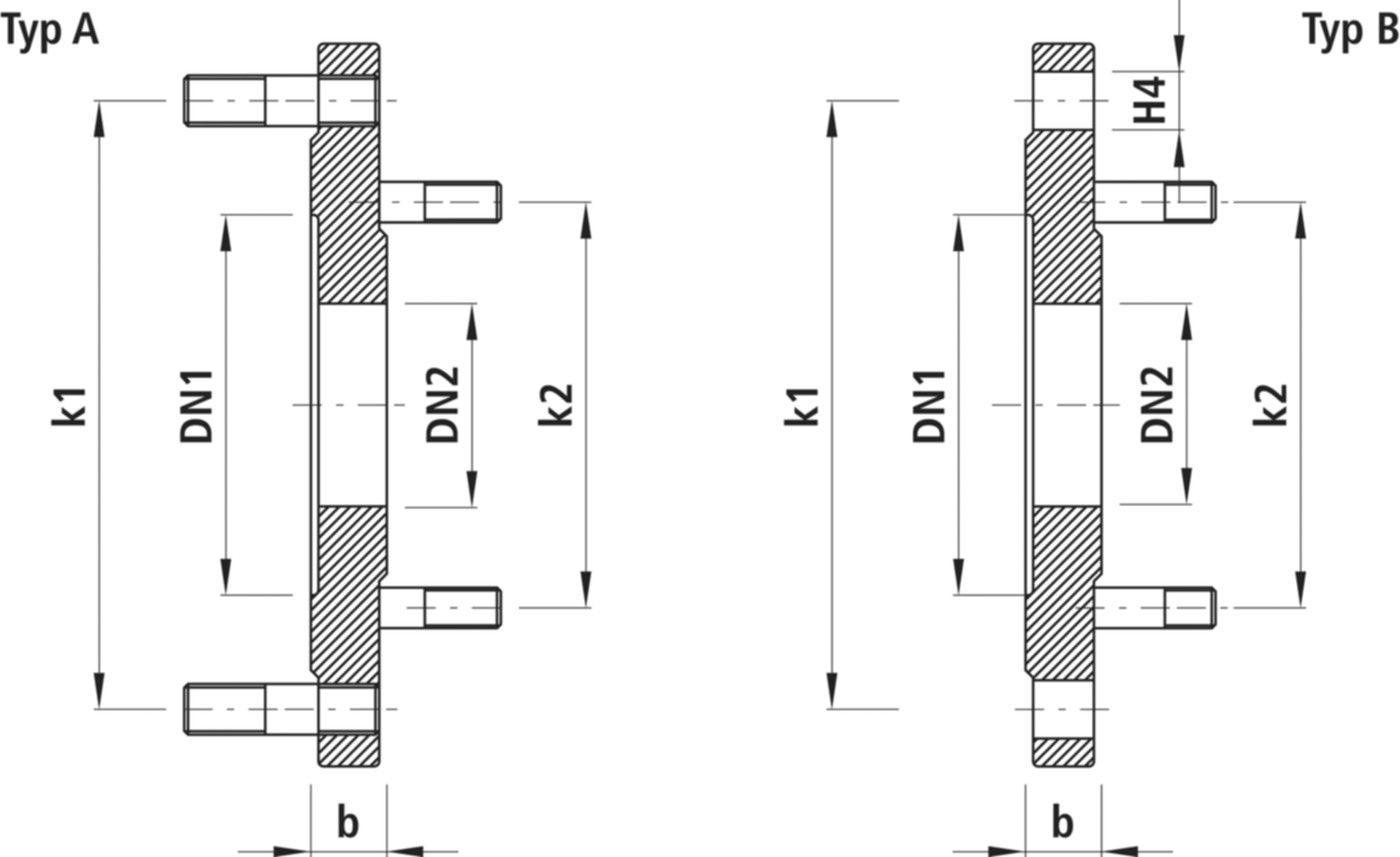 XR-Reduzierflansch PN 16 8110 DN 300/100 - Hawle Flanschformstücke