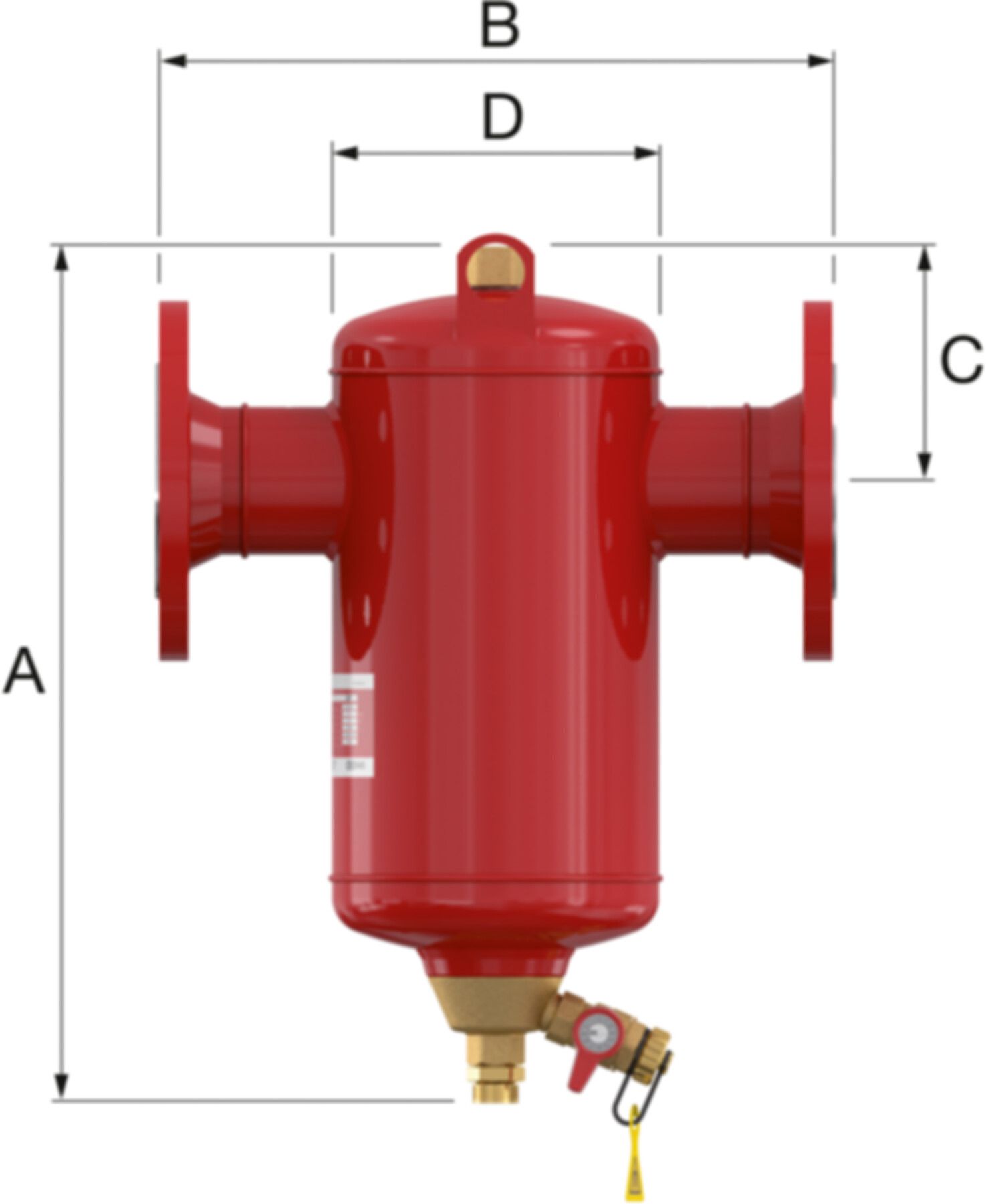 Schlammabscheider Clean Smart F 8 l / DN 65 (4-Loch) - Flamco Luft- und Schlammabscheider
