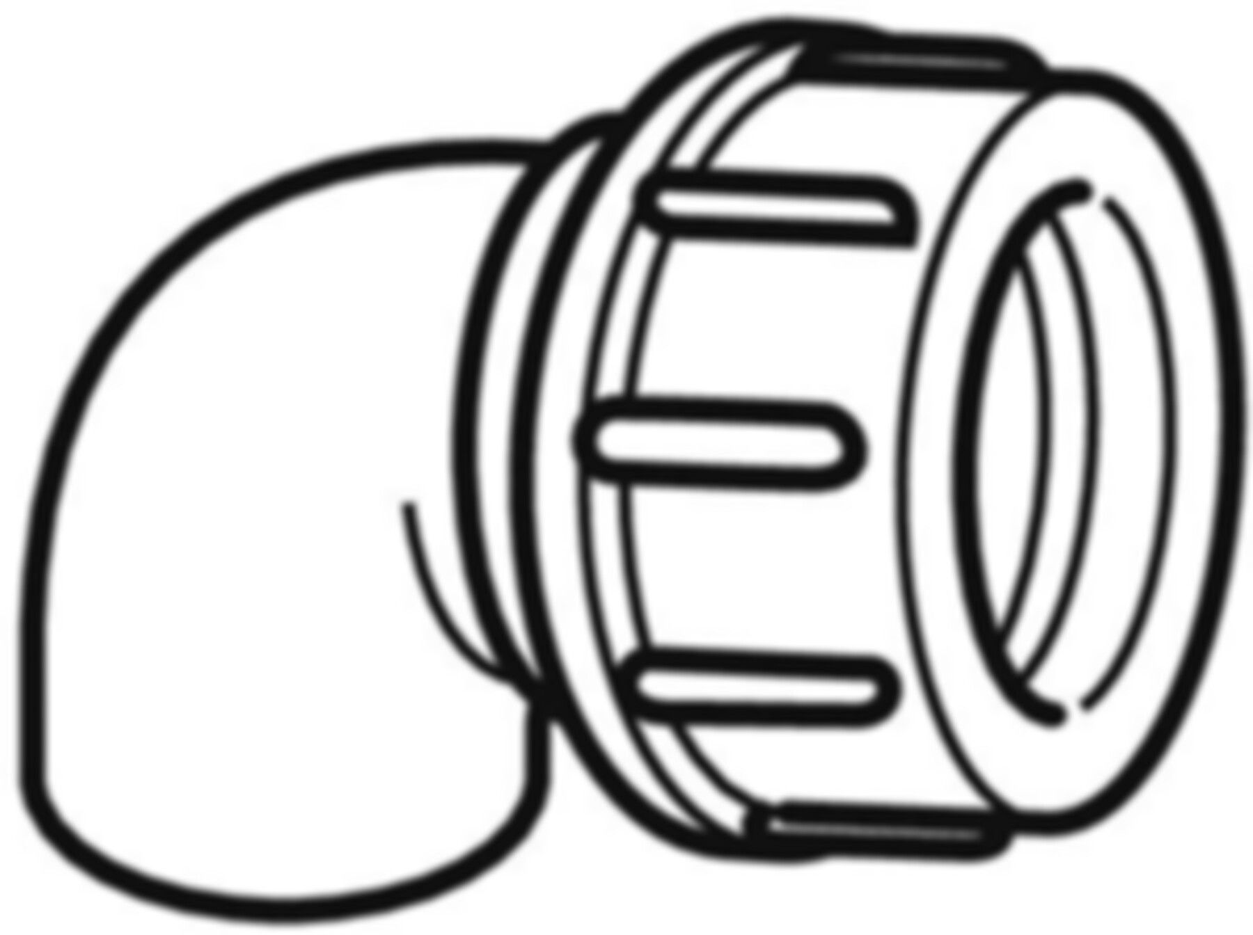Bogen 90° m/Verschraubung 363.877.16.1 d 56mm - Geberit-PE-Formstücke