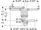 Spültischsifongarnitur PP 3-teilig d 56mm - 1 1/2" 152.808.06.1 - Geberit-Sifon + Apparateanschlüsse