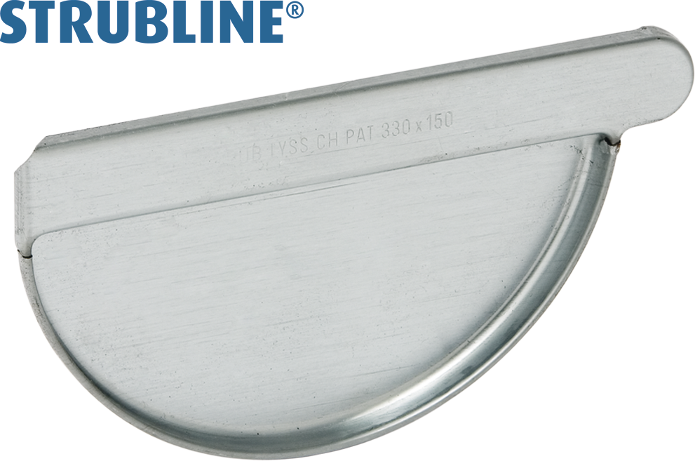 Anklemmboden links 200 mm 127 "Strubline" - Zink Spenglereihalbfabrikate