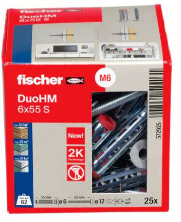 FISCHER Hohlraumdübel DuoHM mit Panhead-Schraube M6x55 S PH TX (572925) - Fischer Befestigung
