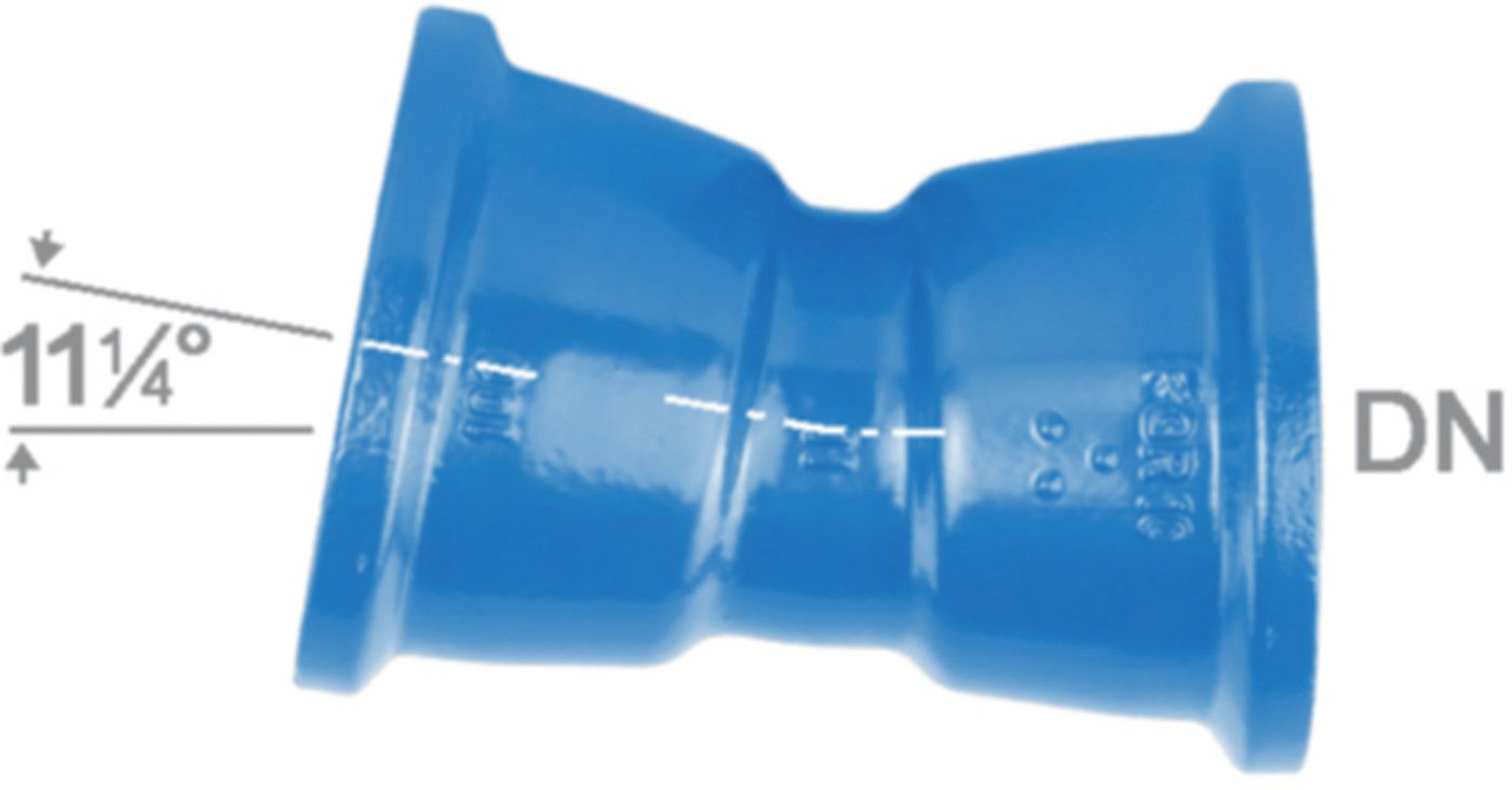 STM-Bogen 2M Fig. 2825a 11° DN 100 - Von Roll Steckmuffenformstücke
