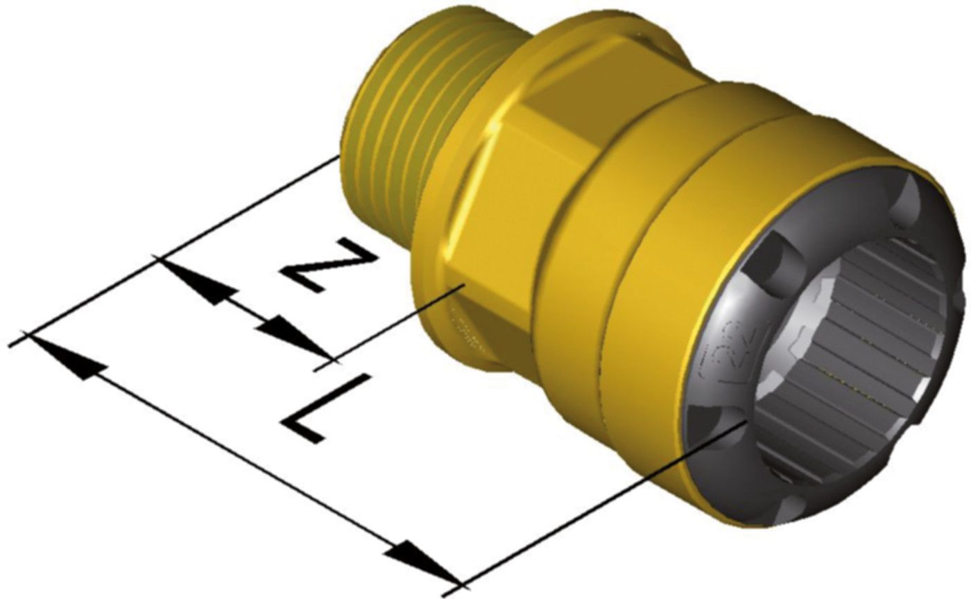 Übergang mit AG d 18 mm - 3/4" 9820.1809 - SudoFIT-Formstücke