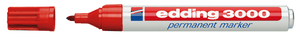 EDDING 3000, Filzschreiber Rot, Schriftbreite 1.5-3.0mm - Auszeichnen