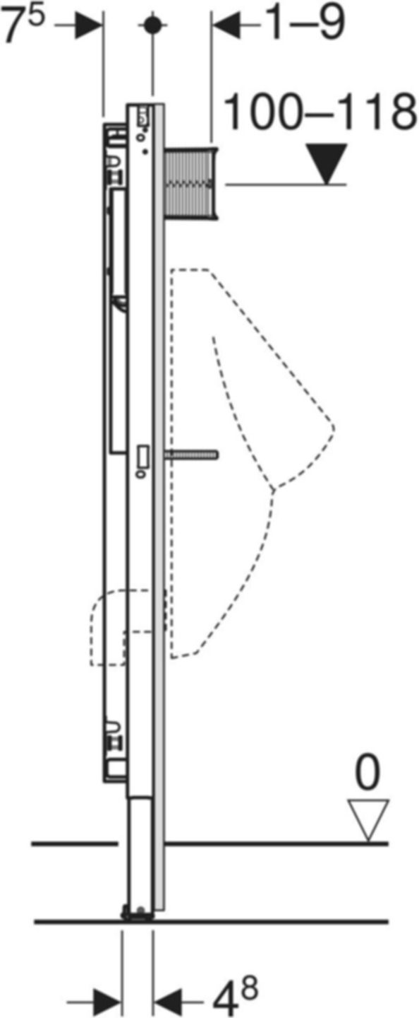 Duofix Urinal-Element Universal Typ 112/130 111.621.00.2 - Geberit-Duofix