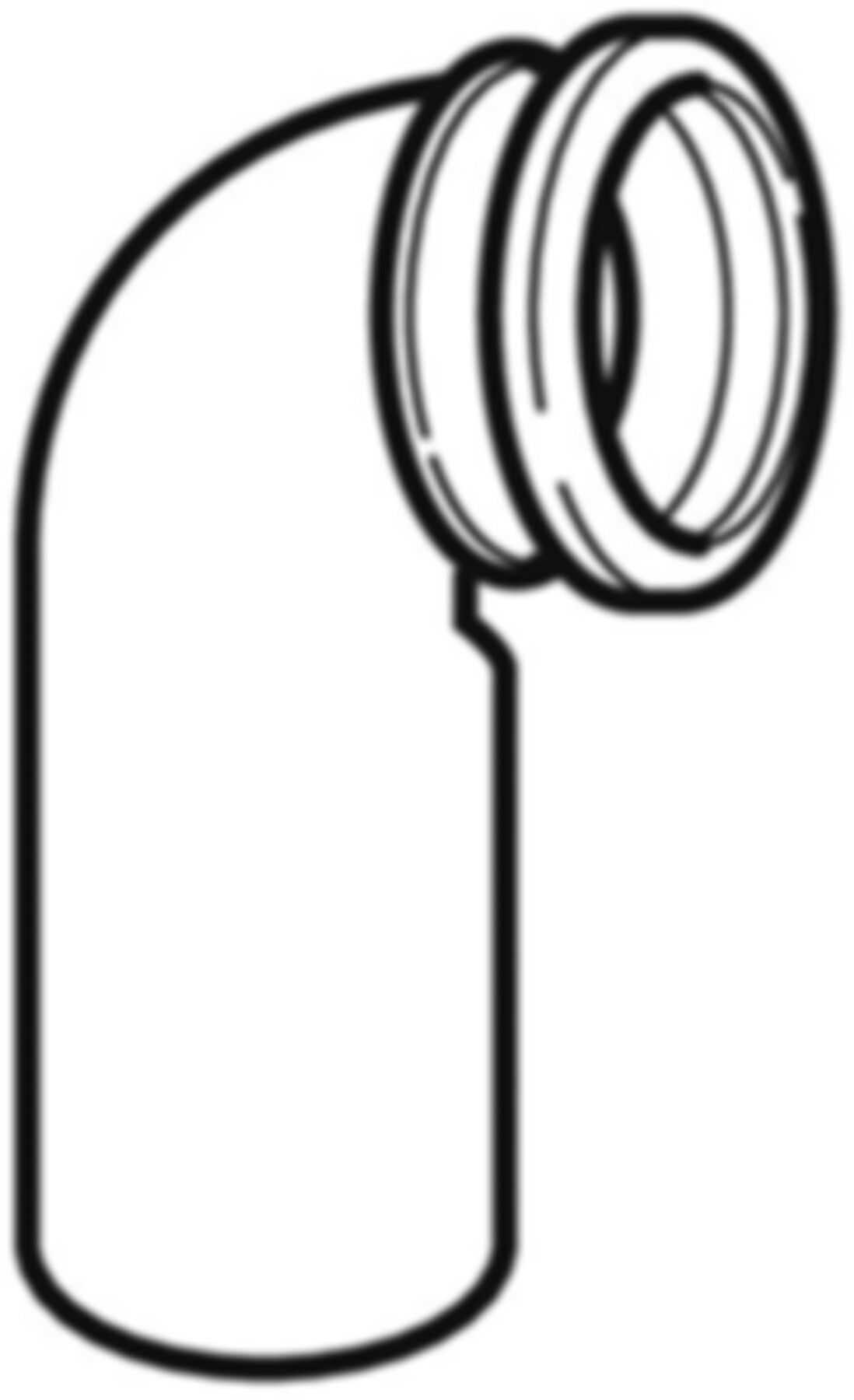 Wandklosett-Bogen 90° kurz 367.925.16.1 d 110/ 90mm - Geberit-PE-Formstücke