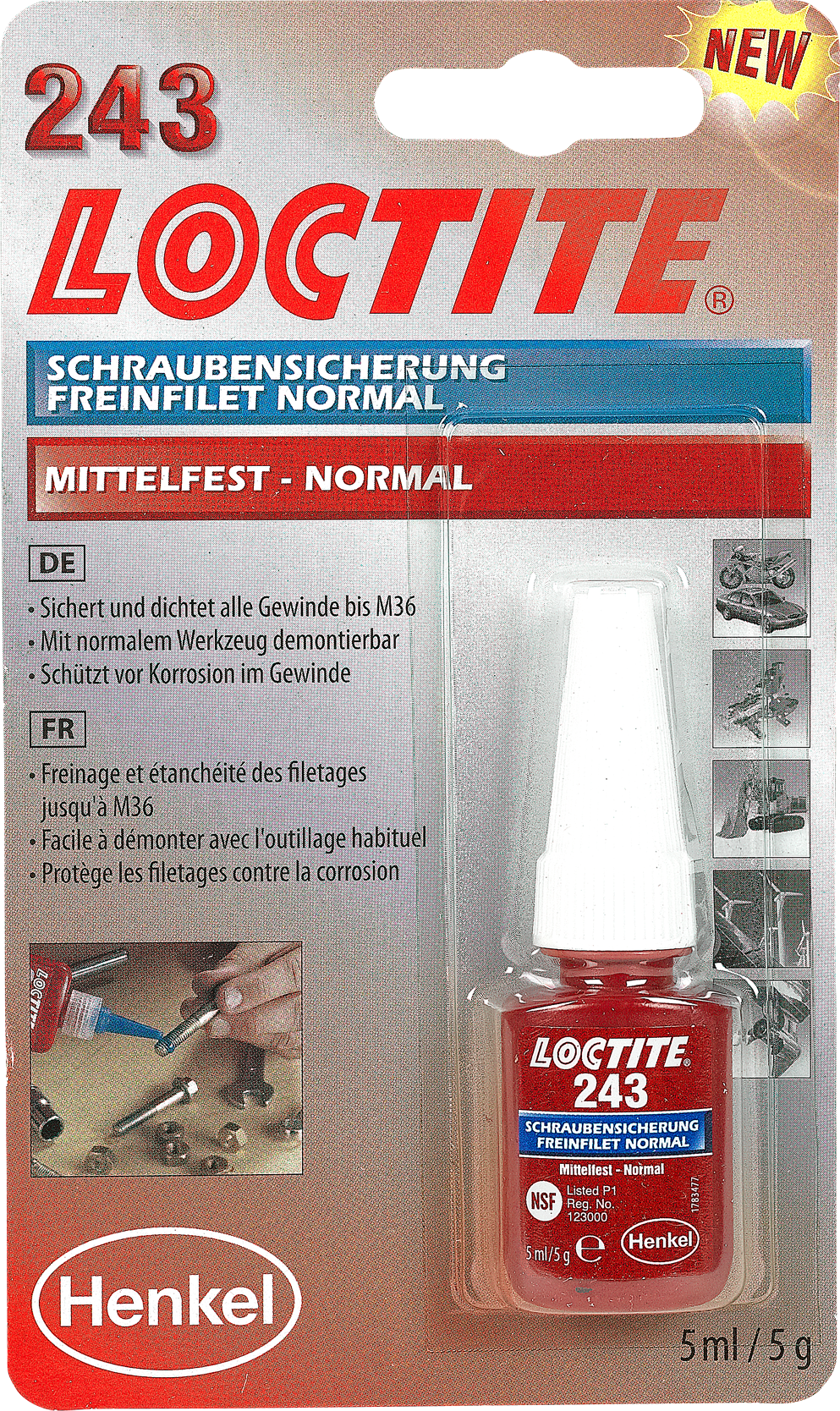 LOCTITE Schraubensicherung 243, 5ml, mittelfest - Kleben