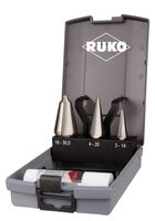 Ruko Blechschälbohrer-Satz, 4-tlg. Ø3-14, 4-.20, 16-30.5mm, Schneidpaste, HSS,ABS-Box - Bohren
