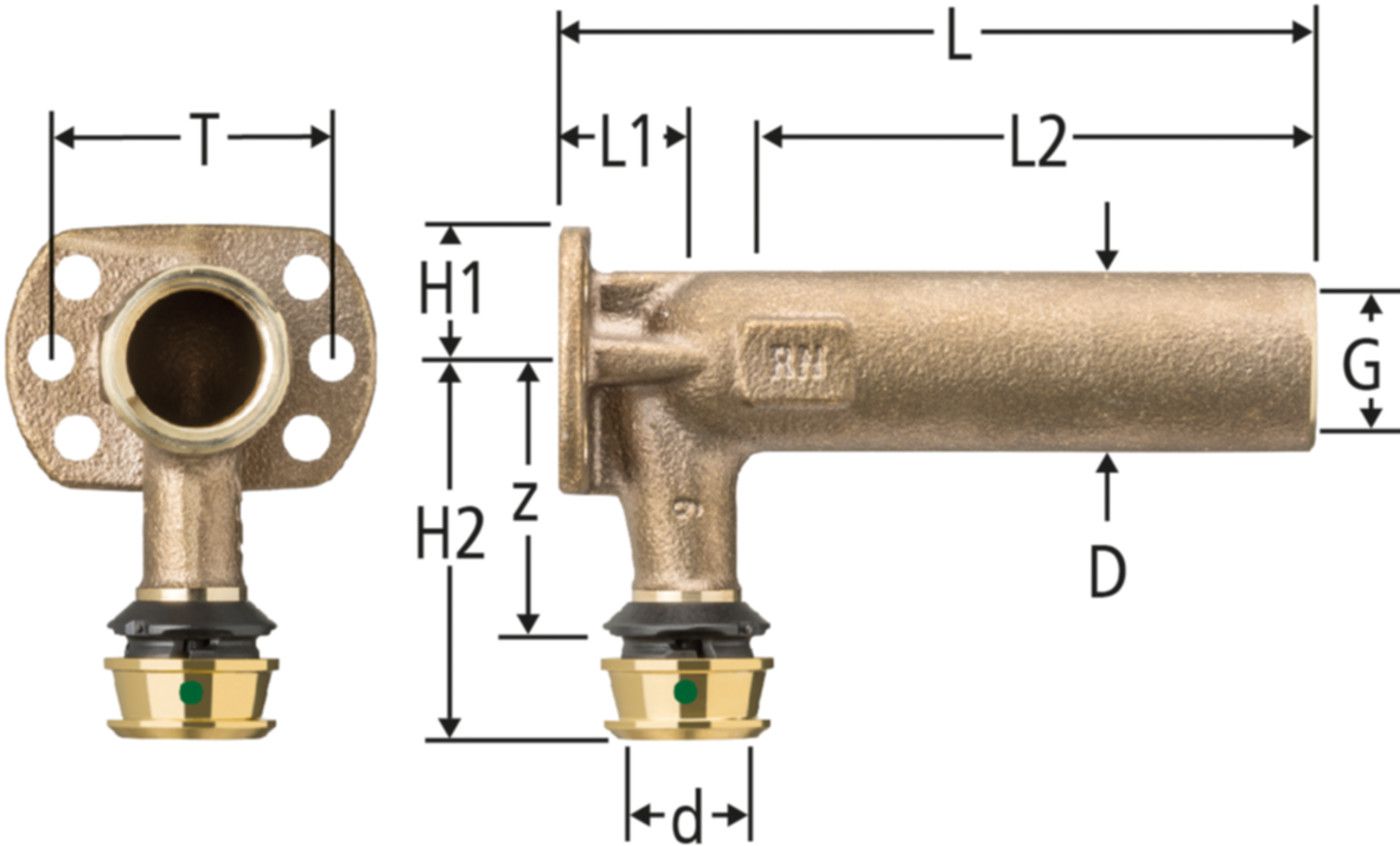 Anschlusswinkel NUSSBAUM Optiflex-Flowpress
