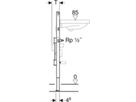 Element für Waschtisch 111.573.00.2 Typ 98, Standarmatur, Wasserzählerstr. - Geberit-Duofix