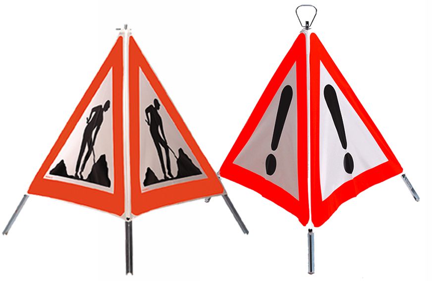TRIOPAN-Faltsignal, "Construction Line" R1 60cm, Baustelle 1.14, inkl. Etui - Bauwerkzeuge