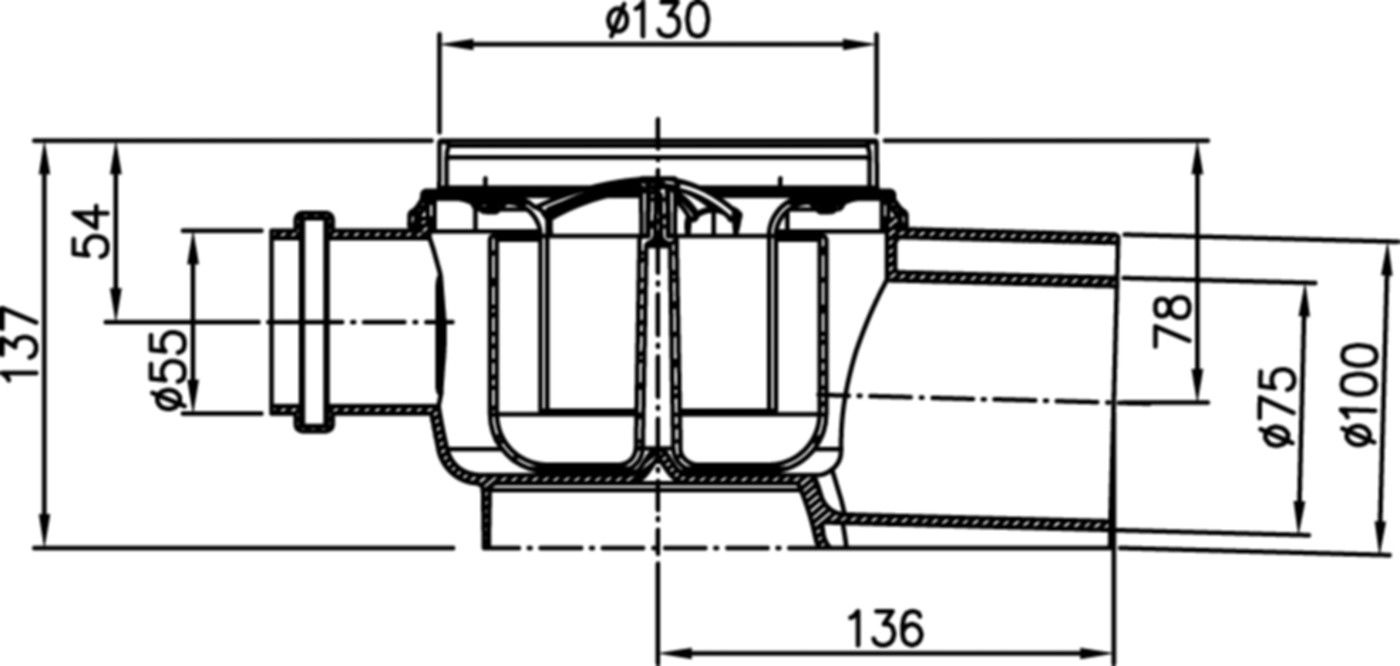 Ablaufkörper Easyflow DN 70/100 Kunststoff waagrecht 2700.00.00 - ACO Passavant Entwässerungstechnik